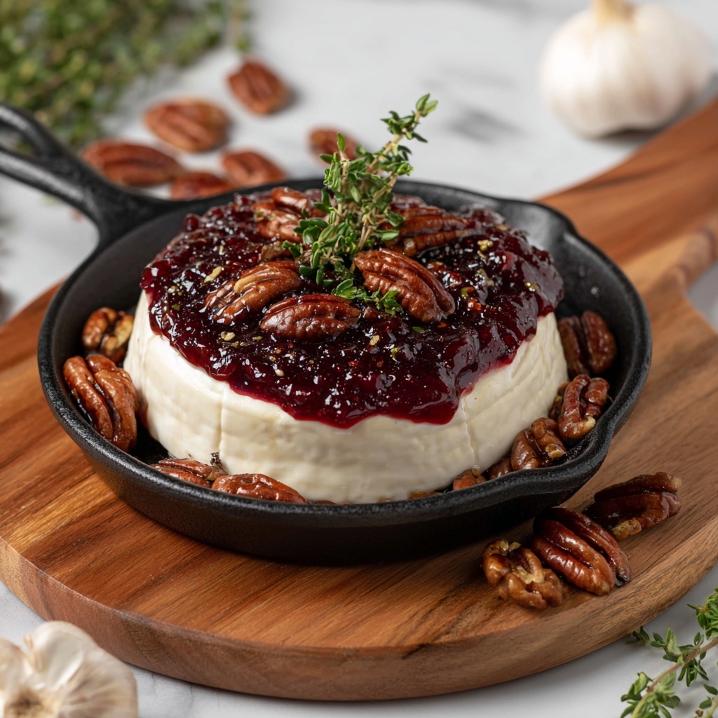 Baked Brie with Fig Jam and Pecans Recipe - Recipe Image
