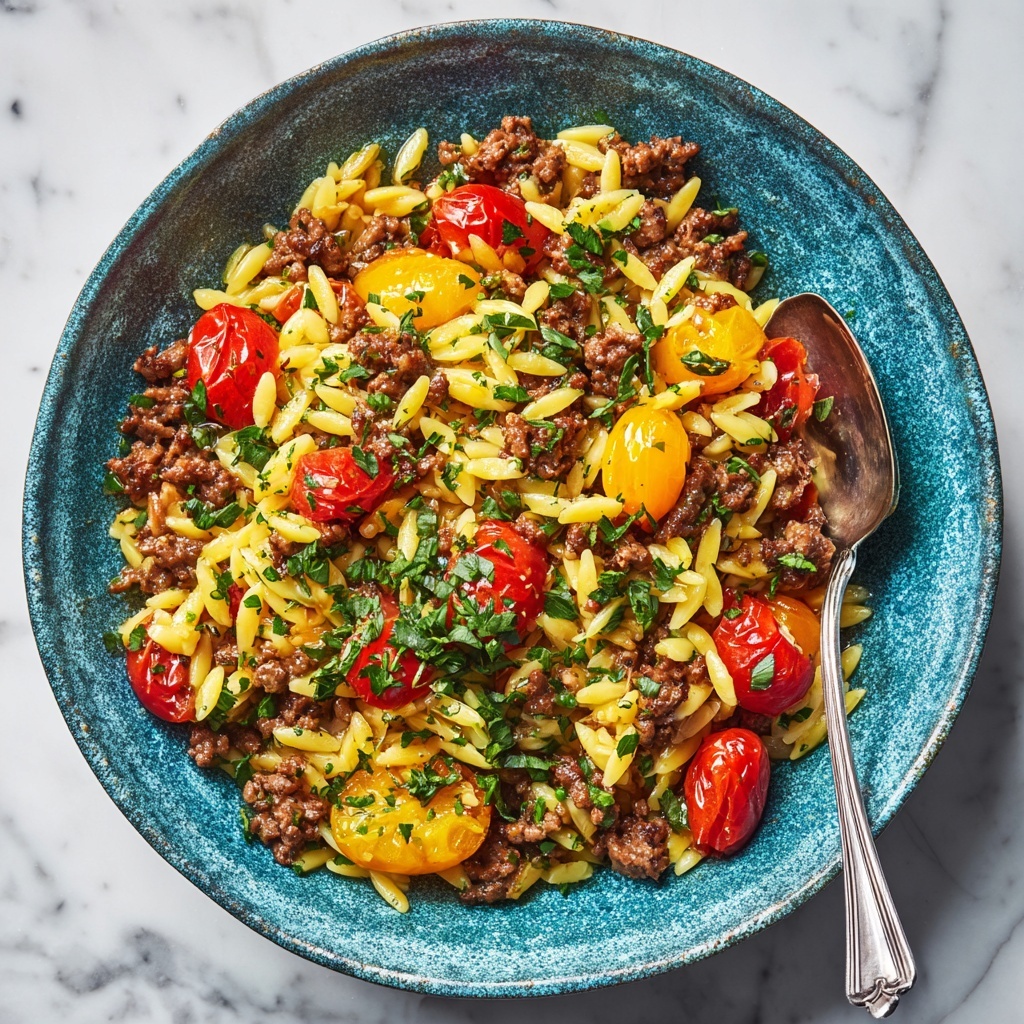 Ground Beef Orzo: A Delicious and Easy One-Pan Recipe - Recipe Image