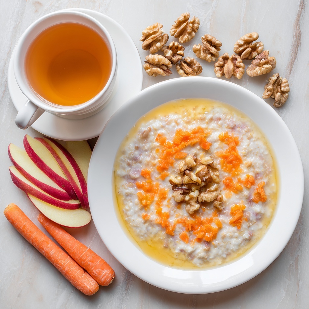 Carrot Apple Oatmeal with Cinnamon, Nutmeg, and Walnuts Recipe - Recipe Image