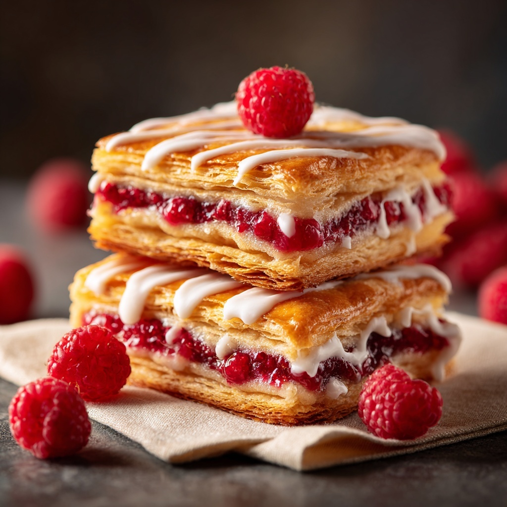 Raspberry Cinnamon Rolls with Lemon Glaze Recipe - Recipe Image