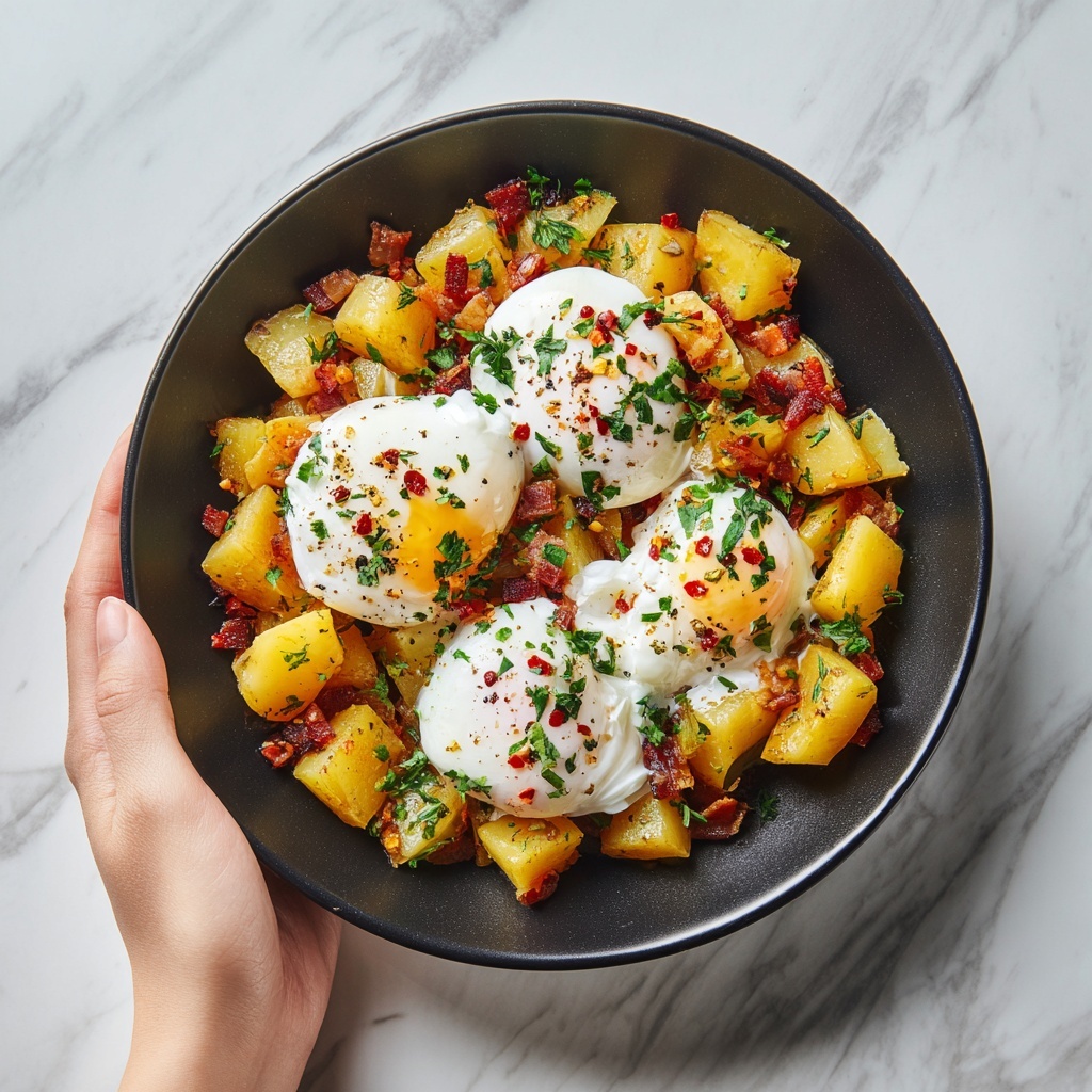 Potato Egg Scramble with Bell Peppers and Cheddar Recipe - Recipe Image