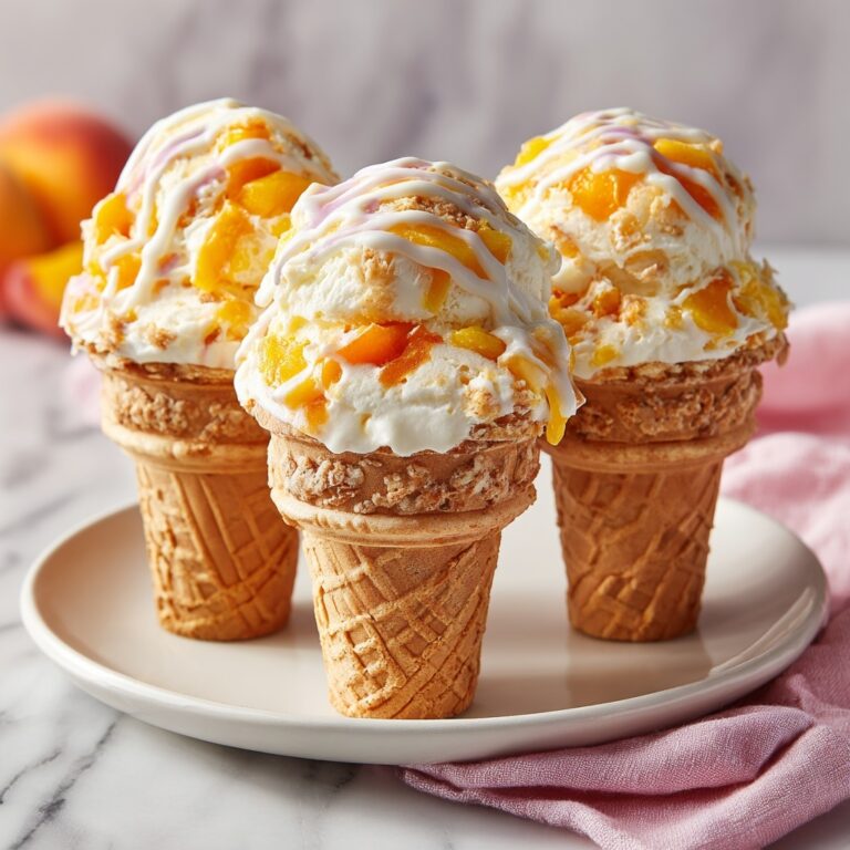 Peach Cobbler Cheesecake Cones Recipe