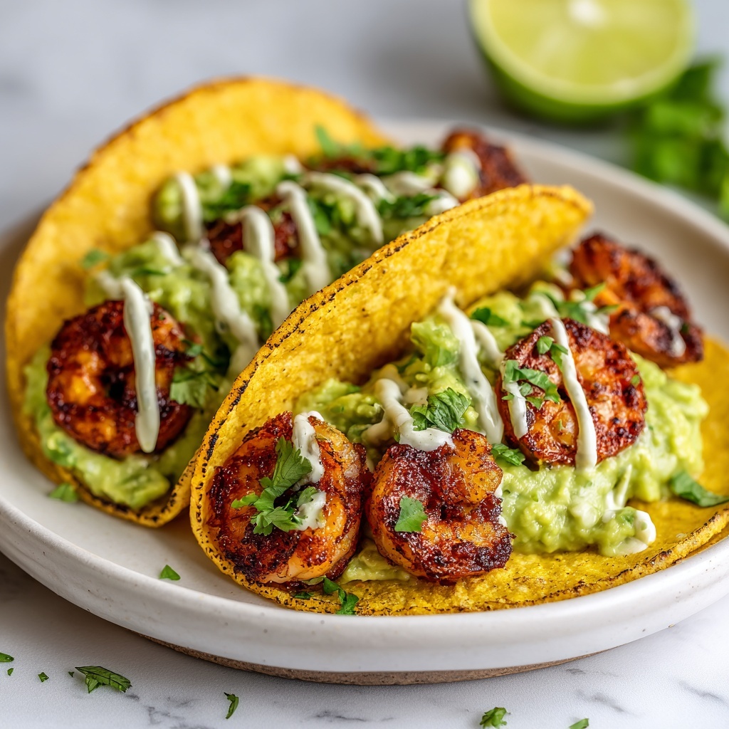 Spicy Shrimp Tacos with Garlic Cilantro Lime Slaw Recipe - Recipe Image