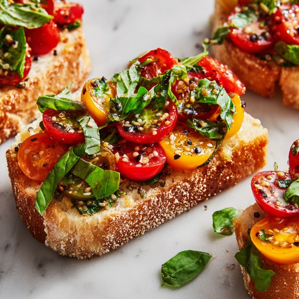 Fresh Cherry Tomato and Basil Bruschetta Recipe - Recipe Image
