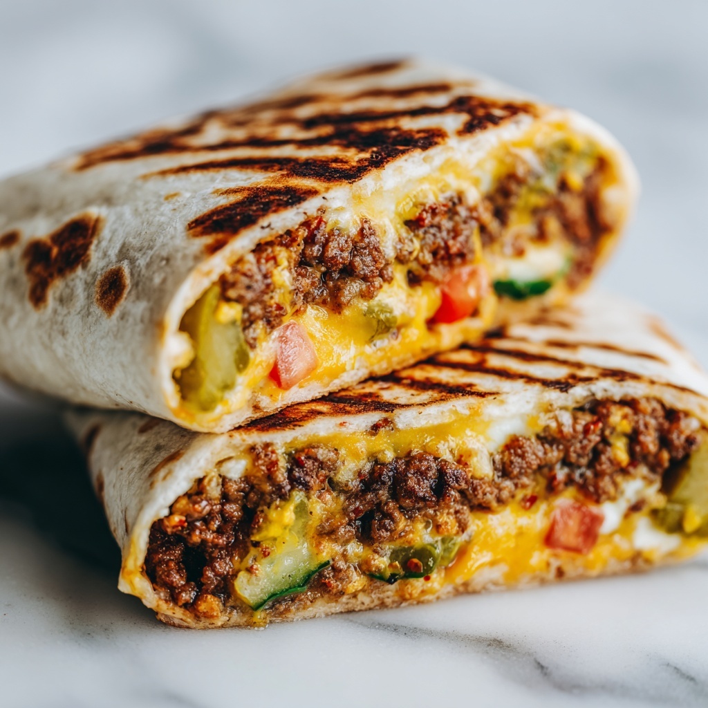 Easy Air Fryer Cheeseburger Wraps Recipe - Recipe Image