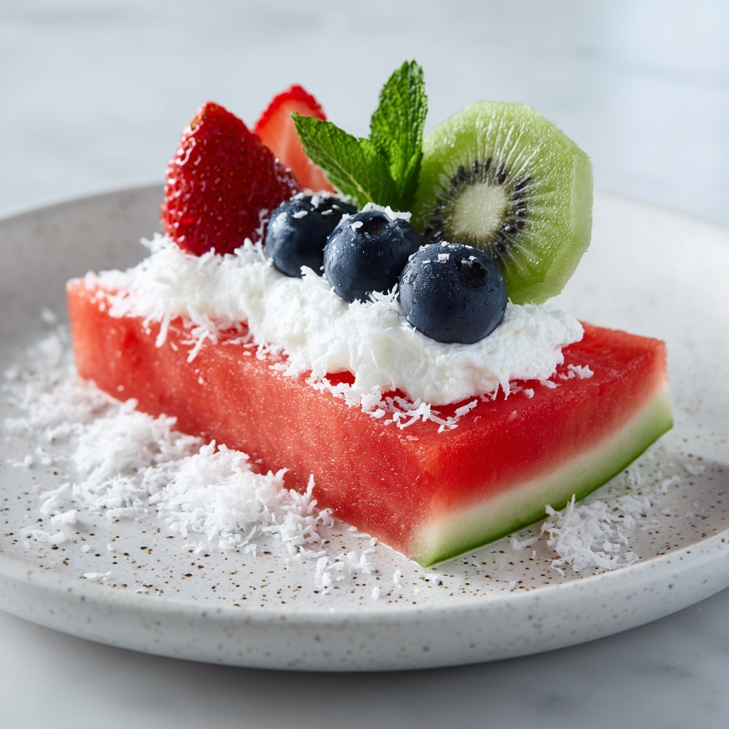 Watermelon Fruit Pizza Recipe - Recipe Image