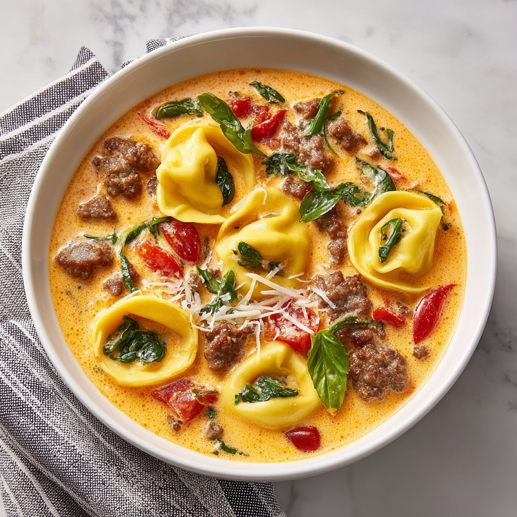 Creamy Sausage Tortellini Soup Recipe - Recipe Image
