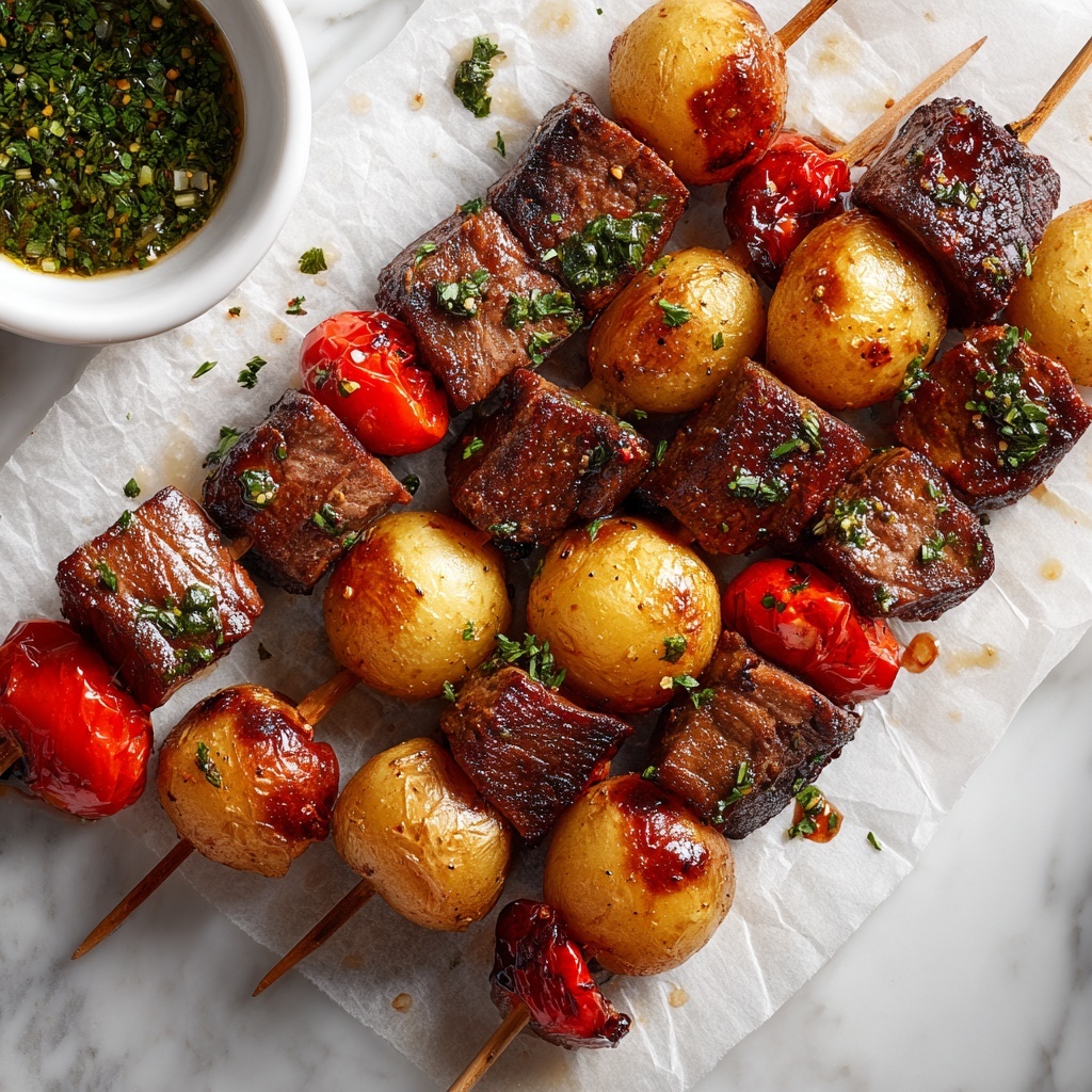 Rosemary Garlic Steak Kebabs Recipe - Recipe Image