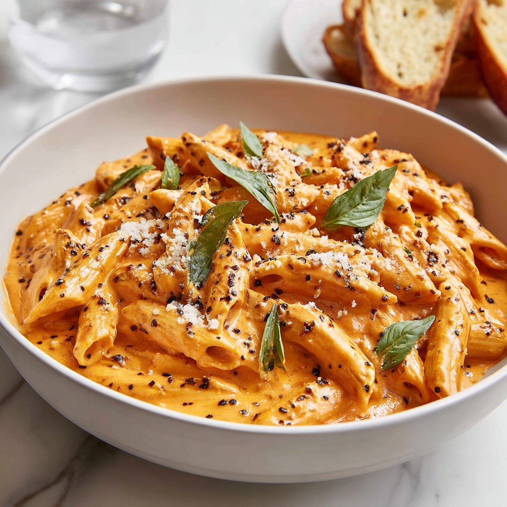 Creamy Tomato and Basil Penne Pasta Recipe - Recipe Image