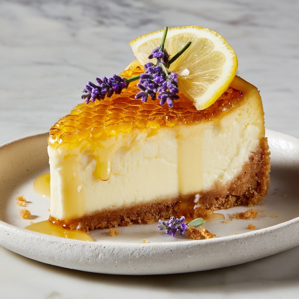 Lemon Lavender Cheesecake with Honeycomb Recipe - Recipe Image
