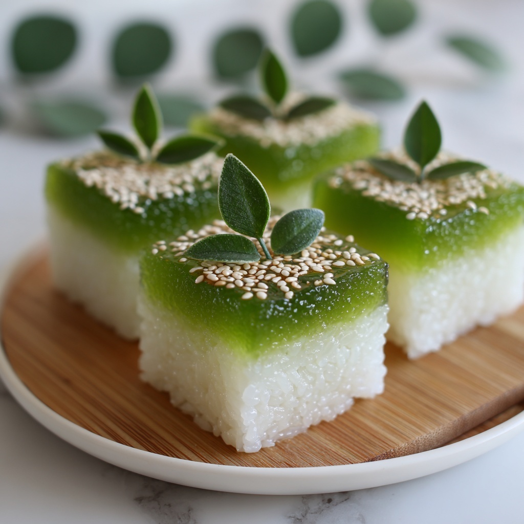 Pandan Sticky Rice Cake Recipe - Recipe Image
