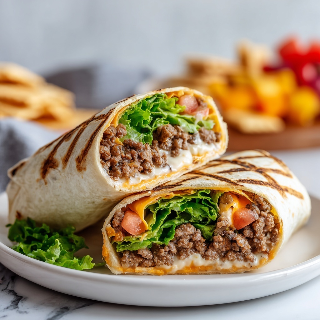 Grilled Cheeseburger Wraps Recipe - Recipe Image