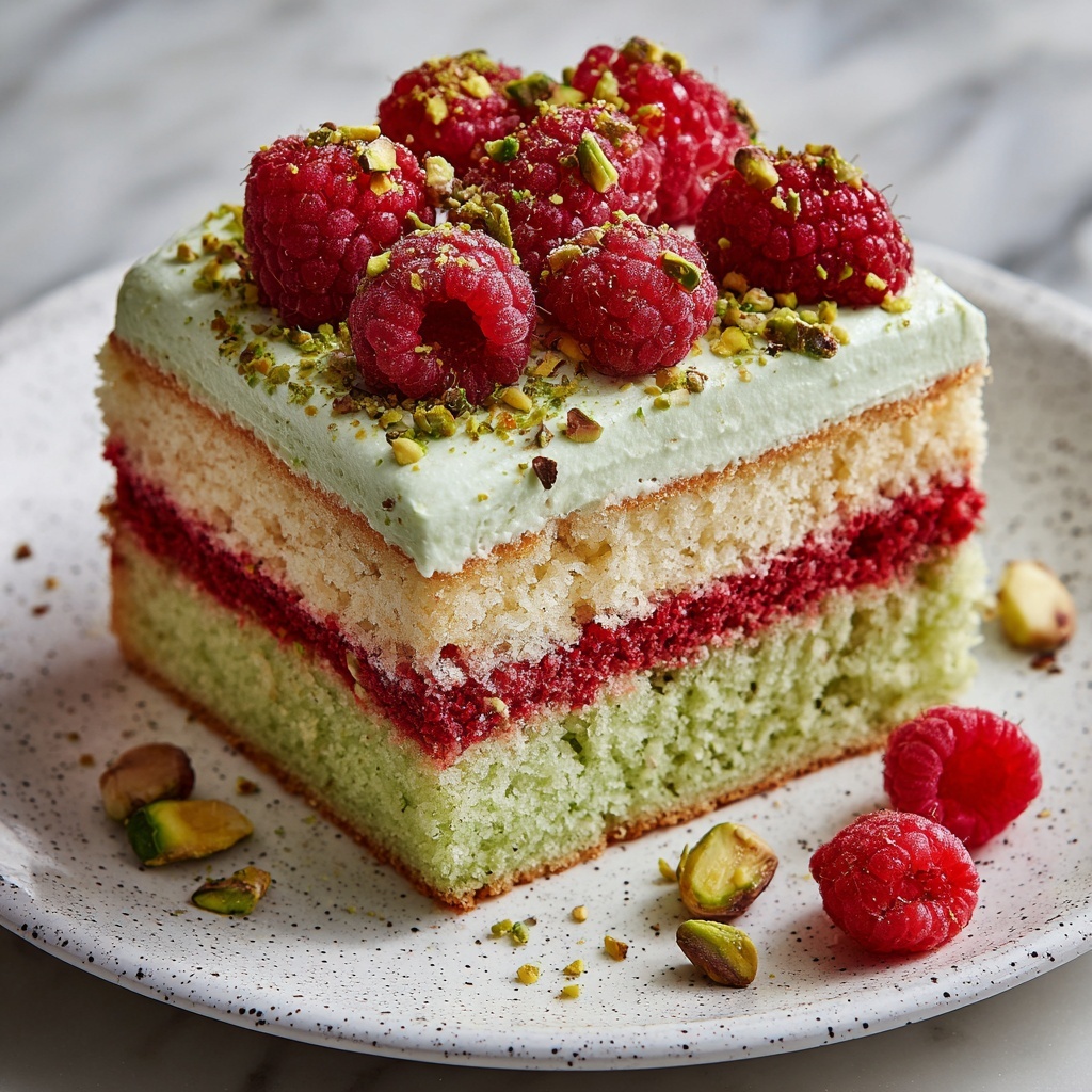 Heavenly Keto Pistachio Raspberry Cake Recipe - Recipe Image