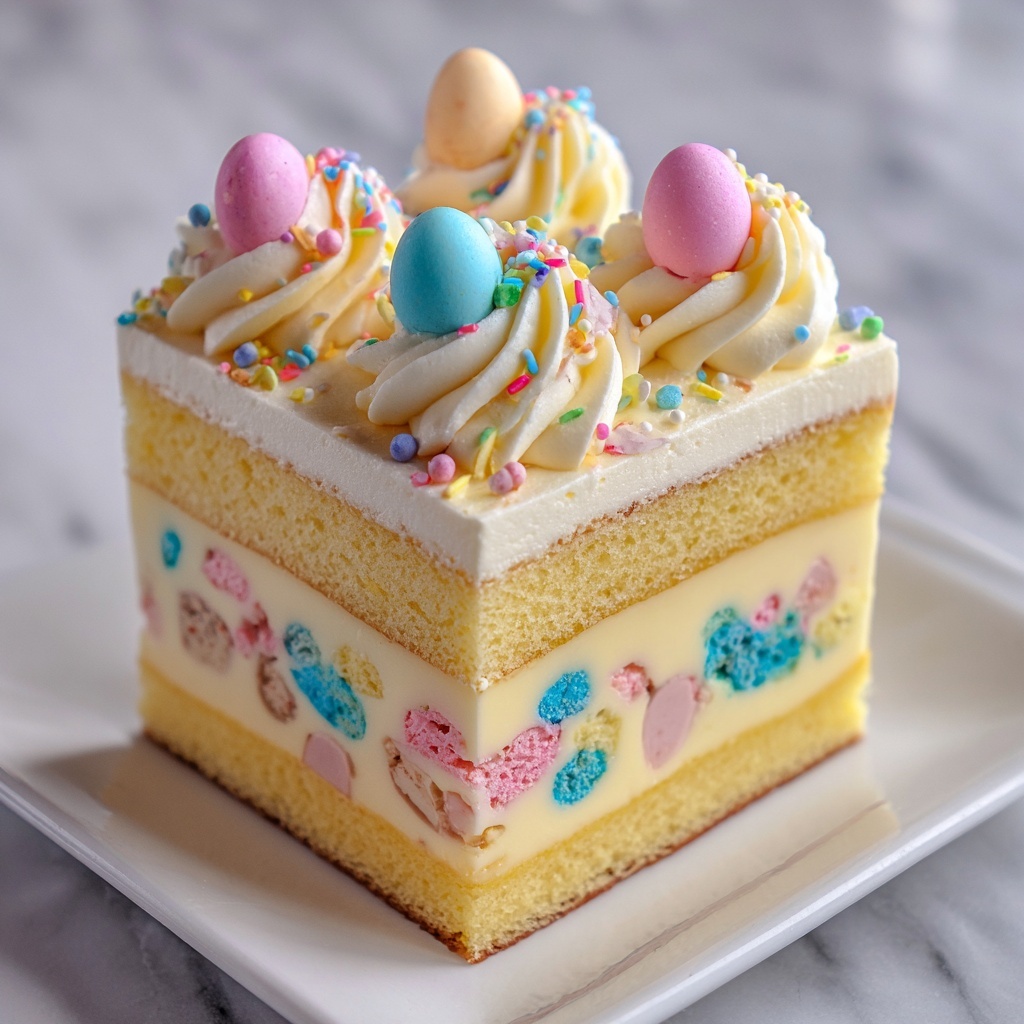 Easter Poke Cake with Colorful Flavors and Sprinkles Recipe - Recipe Image