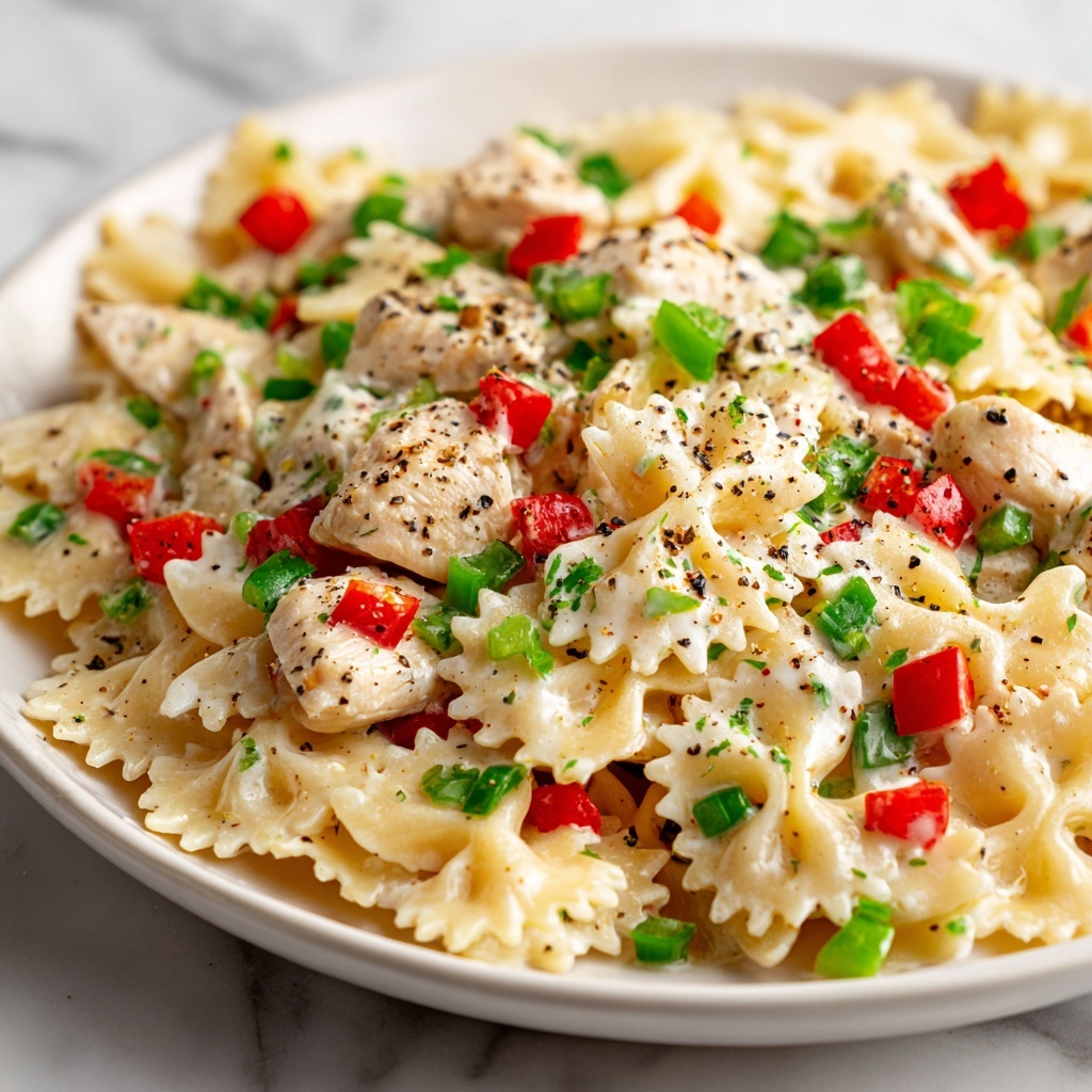 Colorful Chicken Alfredo Recipe - Recipe Image