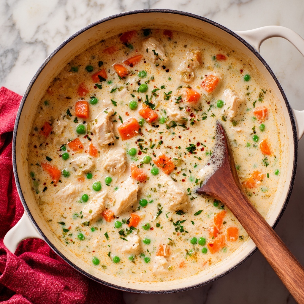 Creamy Chicken Casserole with Vegetables and Mashed Potatoes Recipe - Recipe Image
