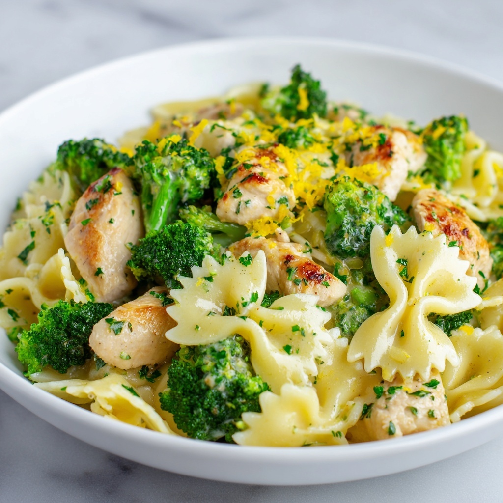 Cowboy Butter Lemon Bowtie Chicken with Broccoli Bliss Recipe - Recipe Image