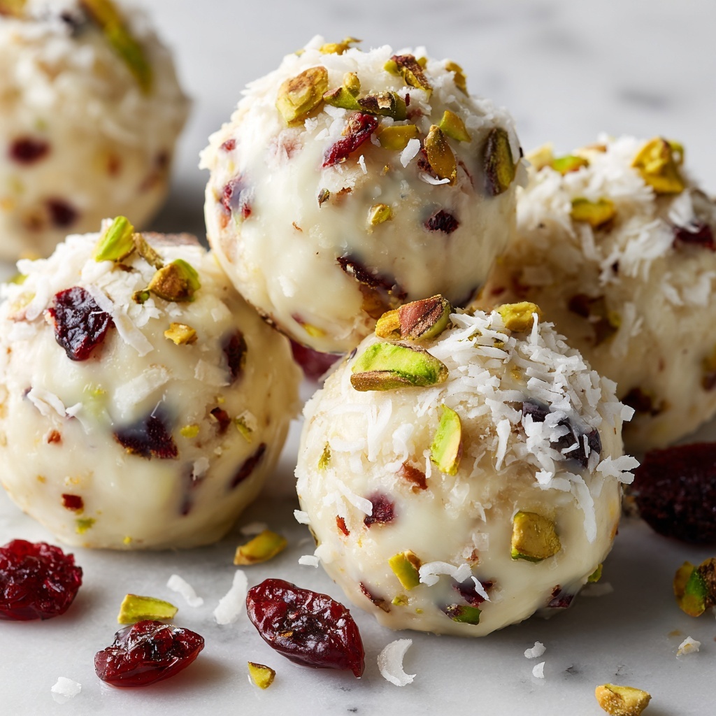Cranberry Pistachio White Chocolate Truffles Recipe - Recipe Image