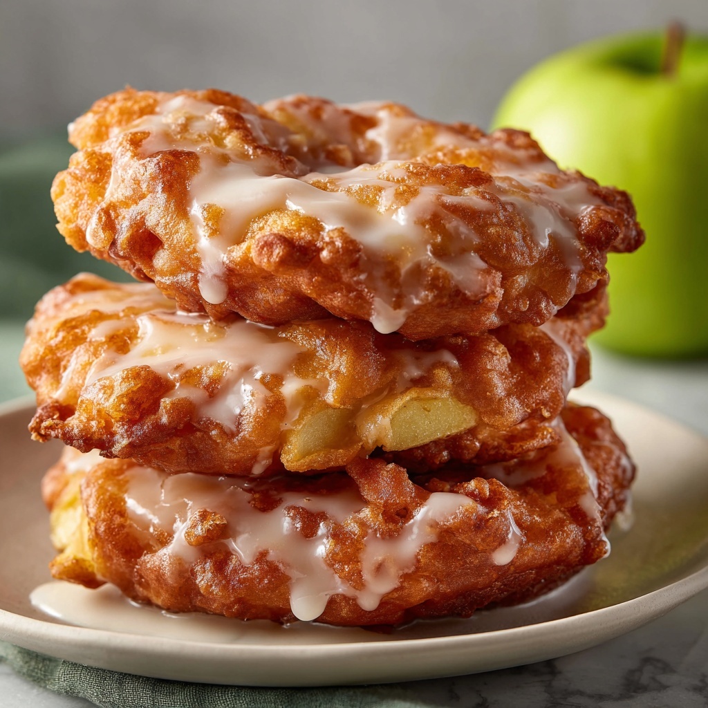 Baked Apple Fritters with Apple Cider Glaze Recipe - Recipe Image