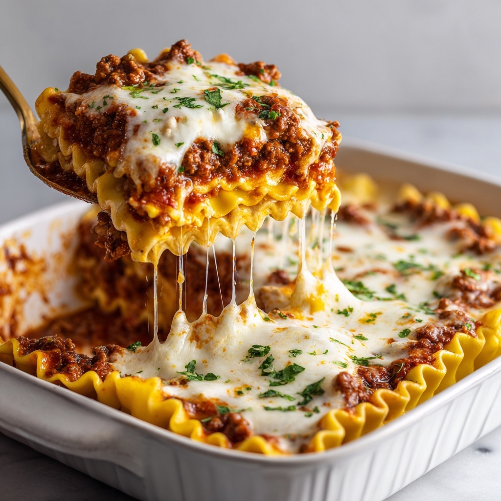 Classic Beef Lasagna with Ricotta and Mozzarella Recipe - Recipe Image