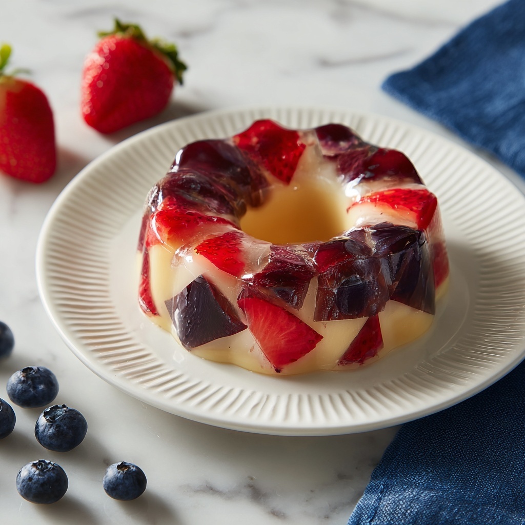 Low Carb Berry & Vanilla Jello Ring Recipe - Recipe Image