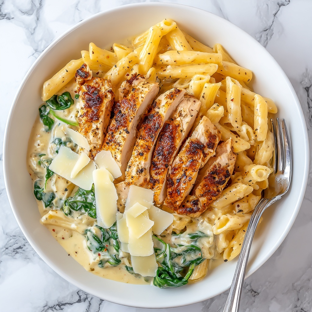 Creamy Parmesan Chicken Penne Recipe - Recipe Image