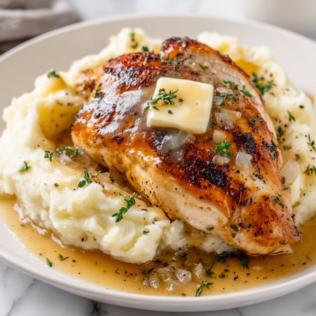 Chicken Garlic Gravy with Mashed Potatoes Recipe - Recipe Image
