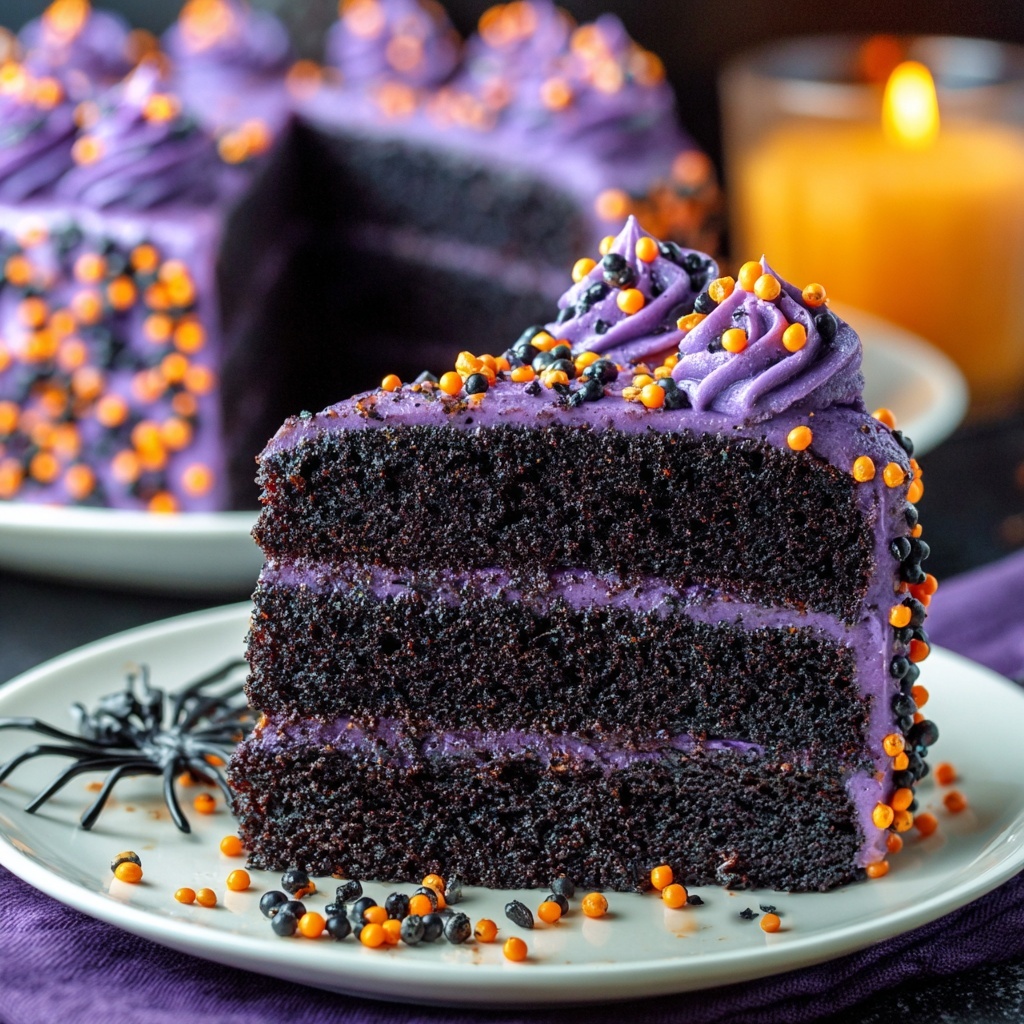 Spooky Black Velvet Halloween Cake Recipe - Recipe Image