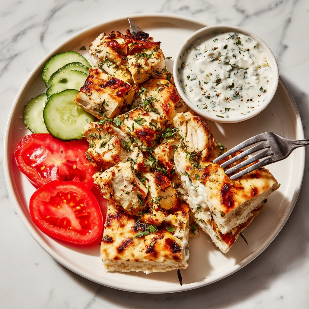 Chicken Souvlaki with Tzatziki and Warm Pita Recipe - Recipe Image