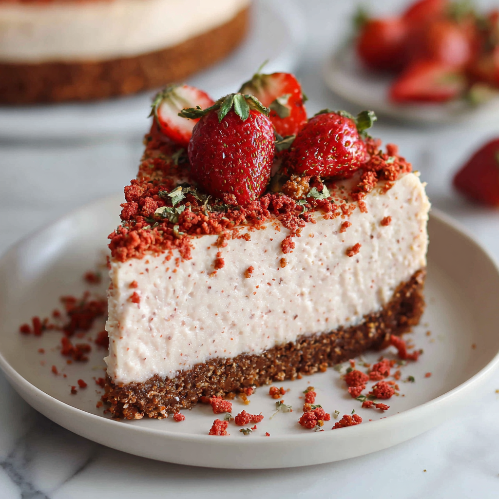 Strawberry Crunch Cheesecake Recipe - Recipe Image