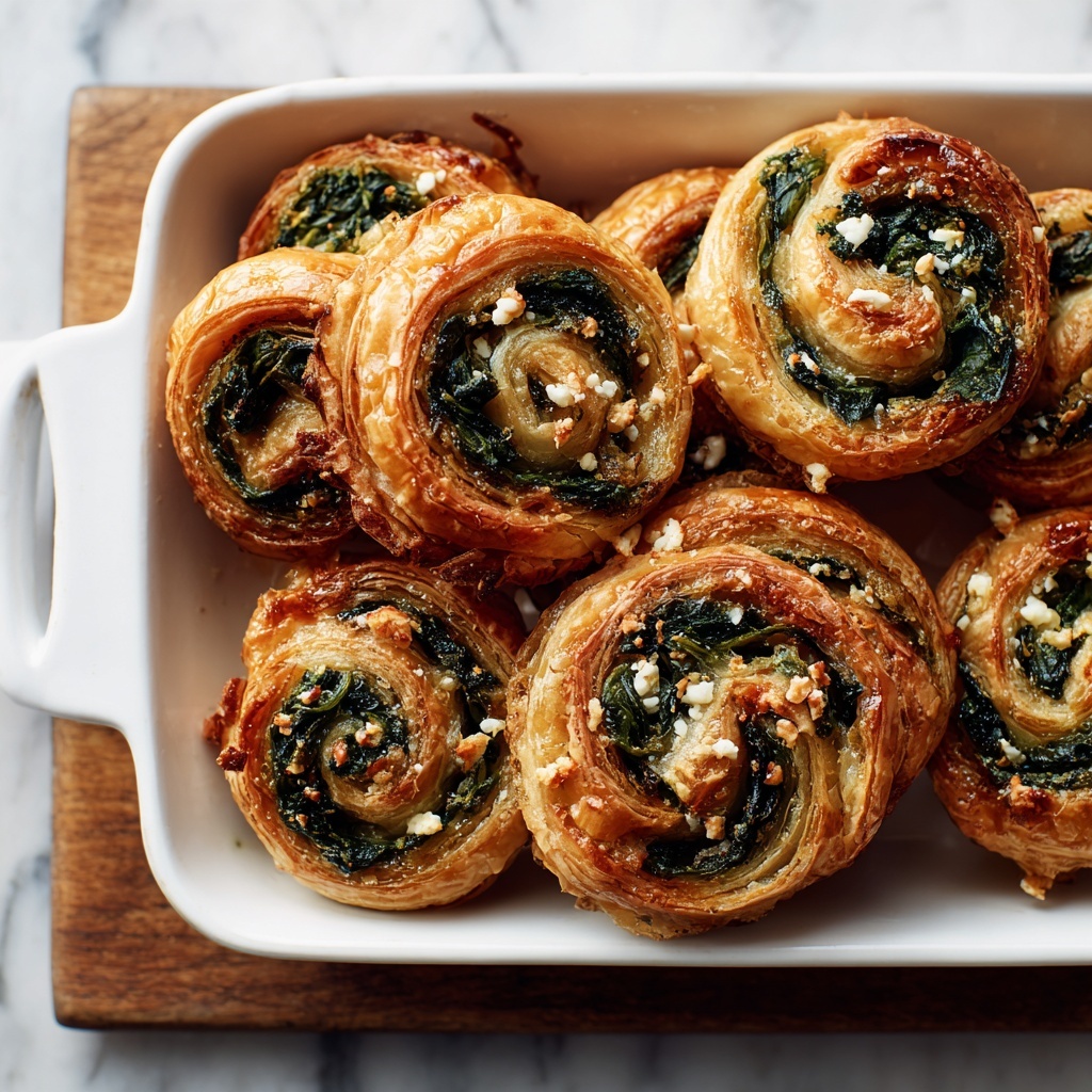 Spinach Feta Puff Pastry Pinwheels Recipe - Recipe Image