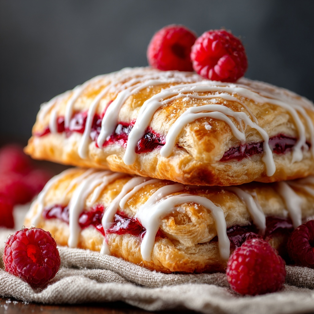 Raspberry Cinnamon Rolls with Lemon Glaze Recipe - Recipe Image