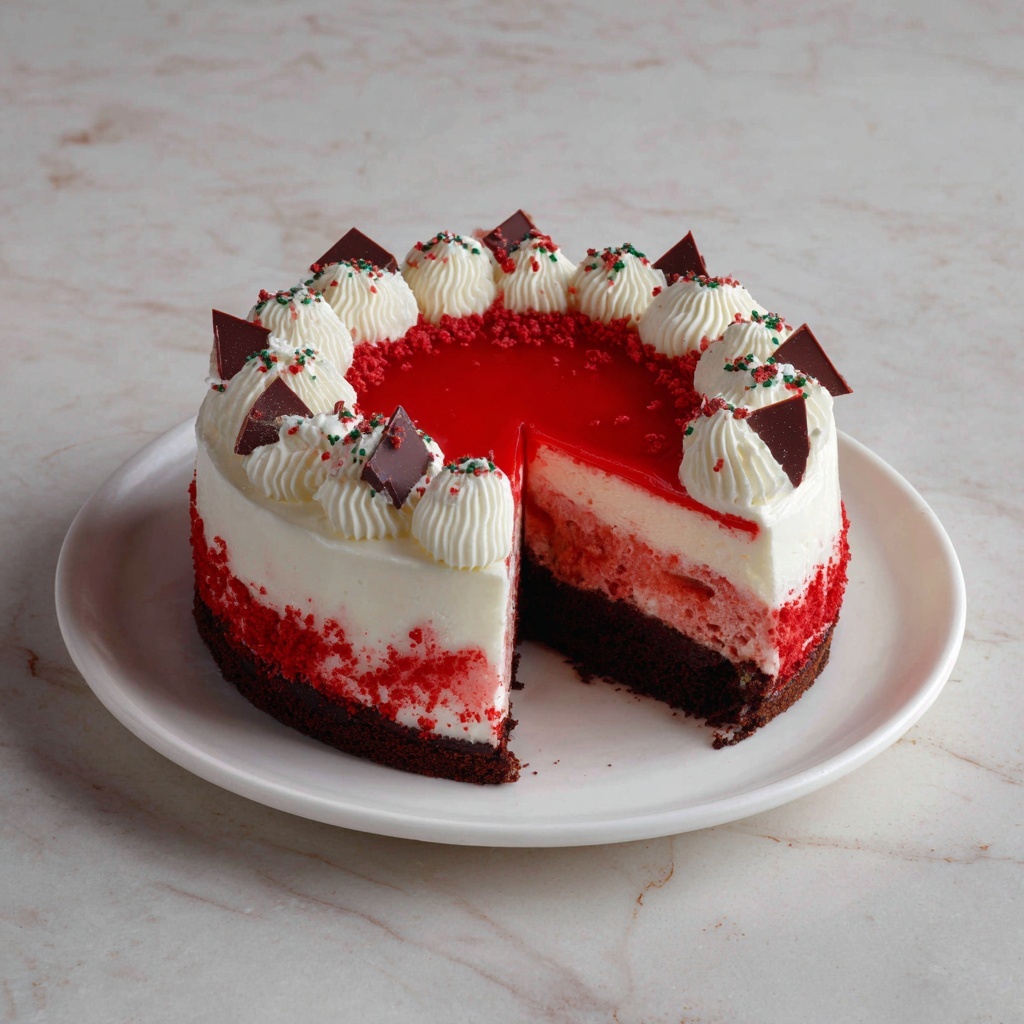 Christmas Red Velvet Cheesecake Recipe - Recipe Image