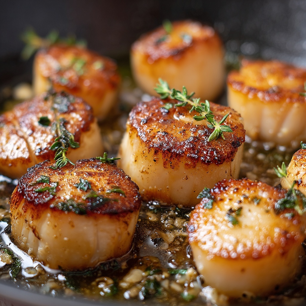 Brown Butter Scallops with Garlic and Thyme Recipe - Recipe Image