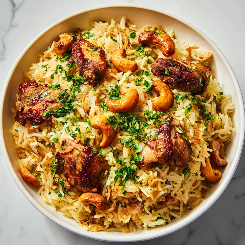 Instant Pot Chicken Biryani with Cashews and Fresh Herbs Recipe - Recipe Image