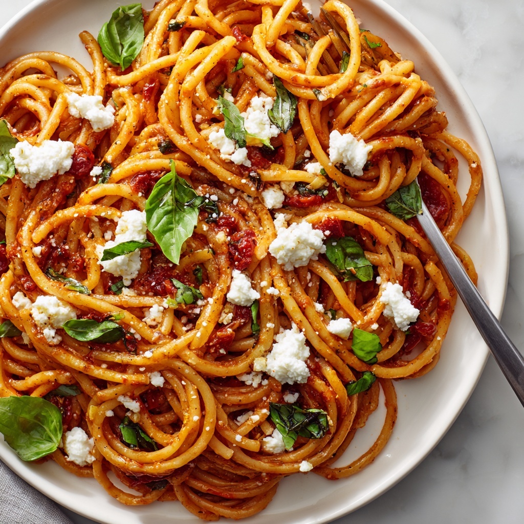 Creamy Chicken Spaghetti with Burrata Recipe - Recipe Image