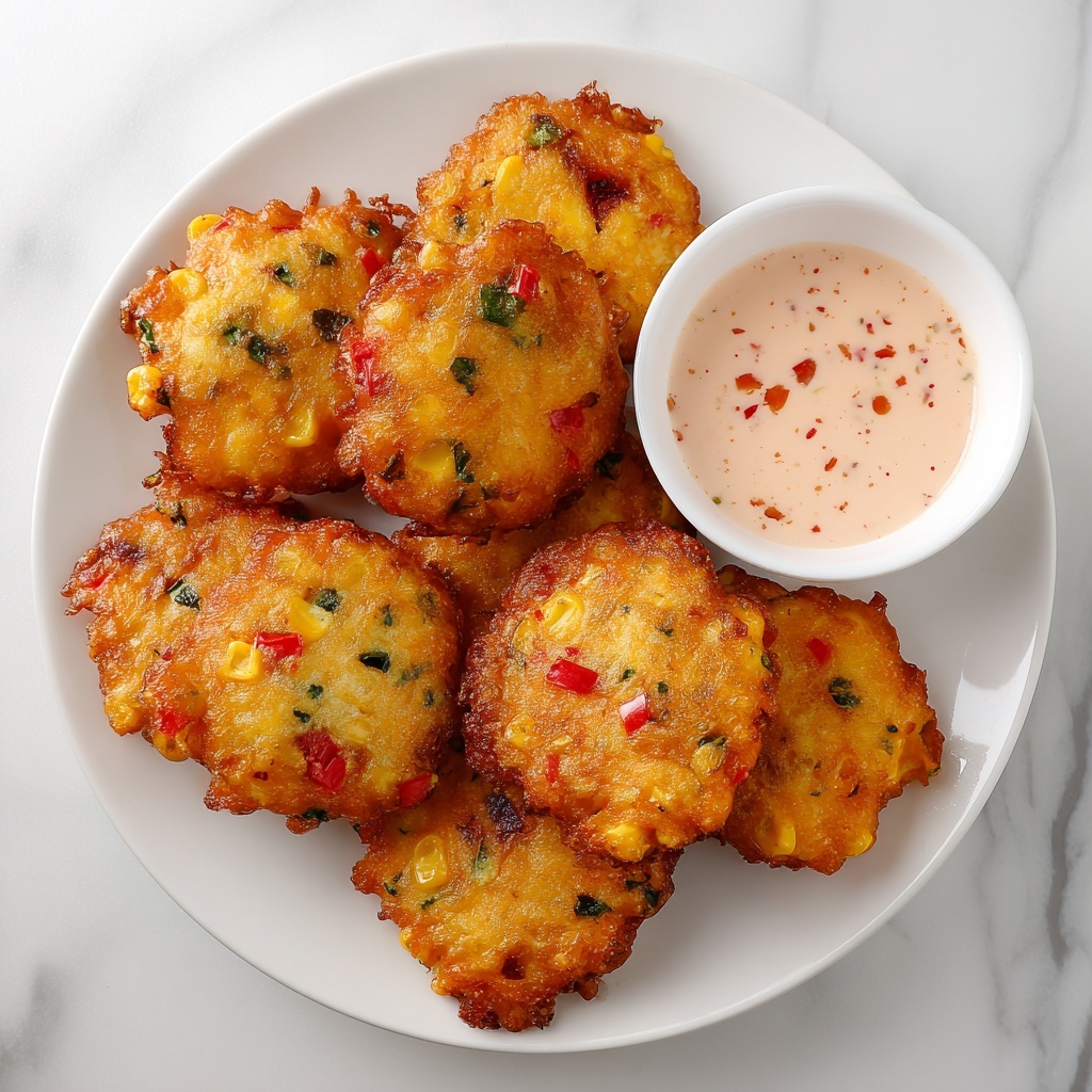 Tomato Fritters with Creamy Dipping Sauce Recipe - Recipe Image