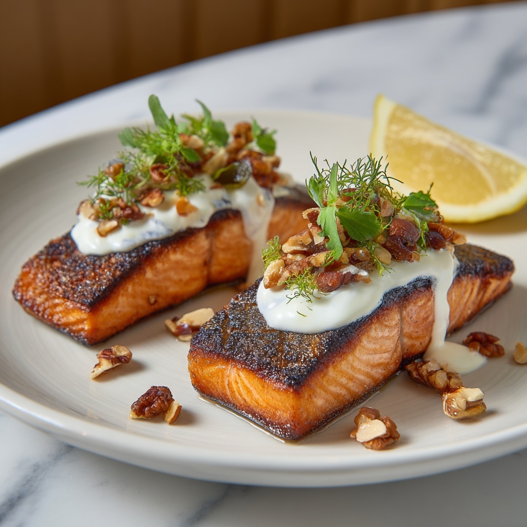 Creamy Garlic Butter Salmon Recipe - Recipe Image