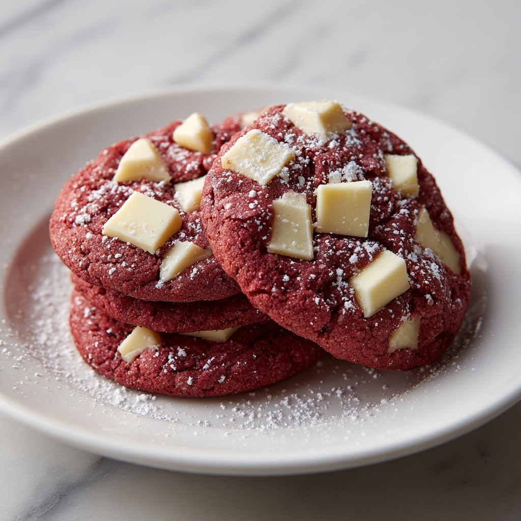 Red Velvet Cookies with White Chocolate Chunks Recipe - Recipe Image