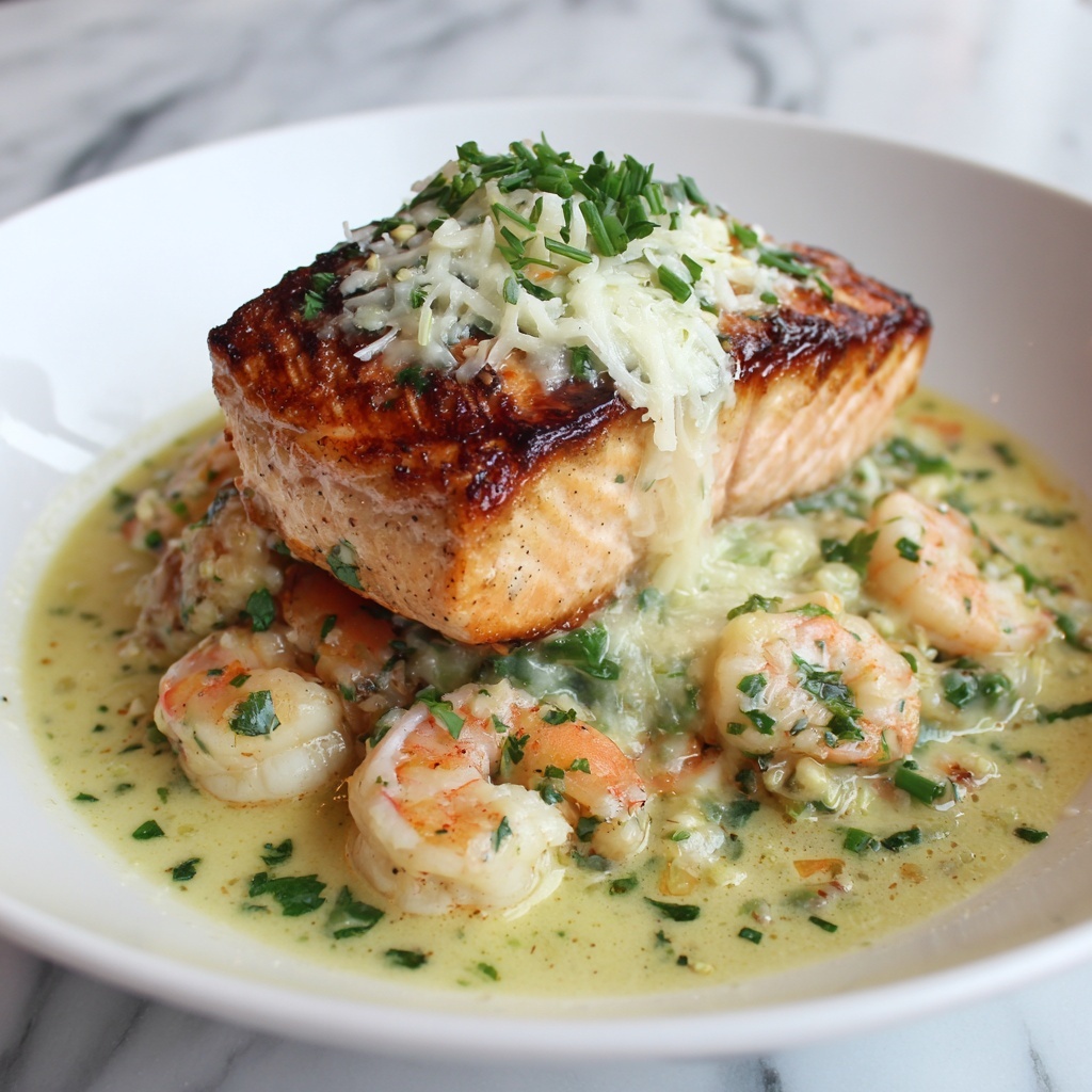 Crab and Shrimp Stuffed Salmon for a Keto Delight Recipe - Recipe Image