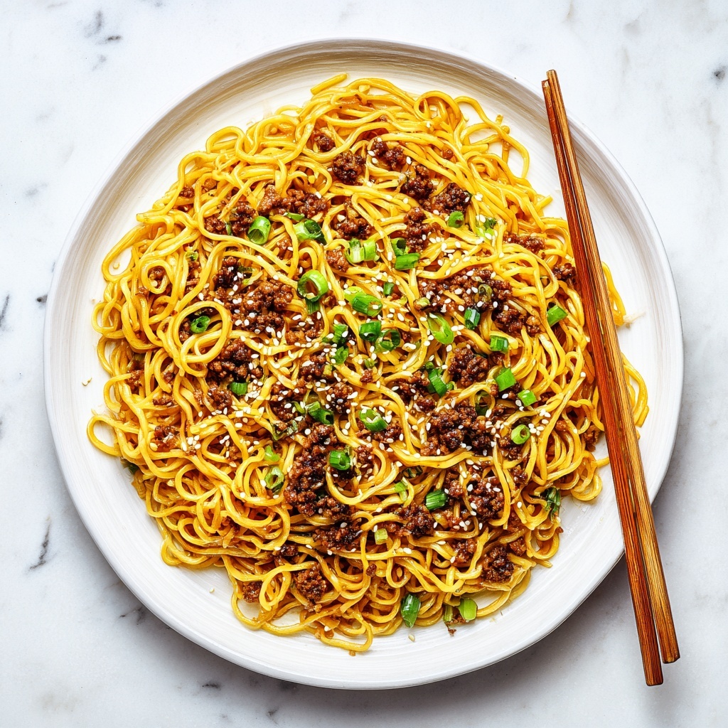 Mongolian Ground Beef Noodles Recipe - Recipe Image