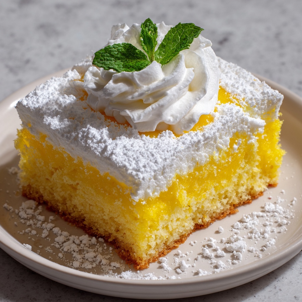 Lemon Custard Cloud Cake Recipe - Recipe Image