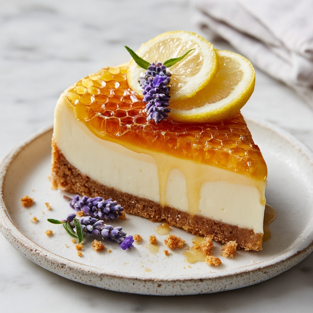 Lemon Lavender Cheesecake with Honeycomb Recipe - Recipe Image