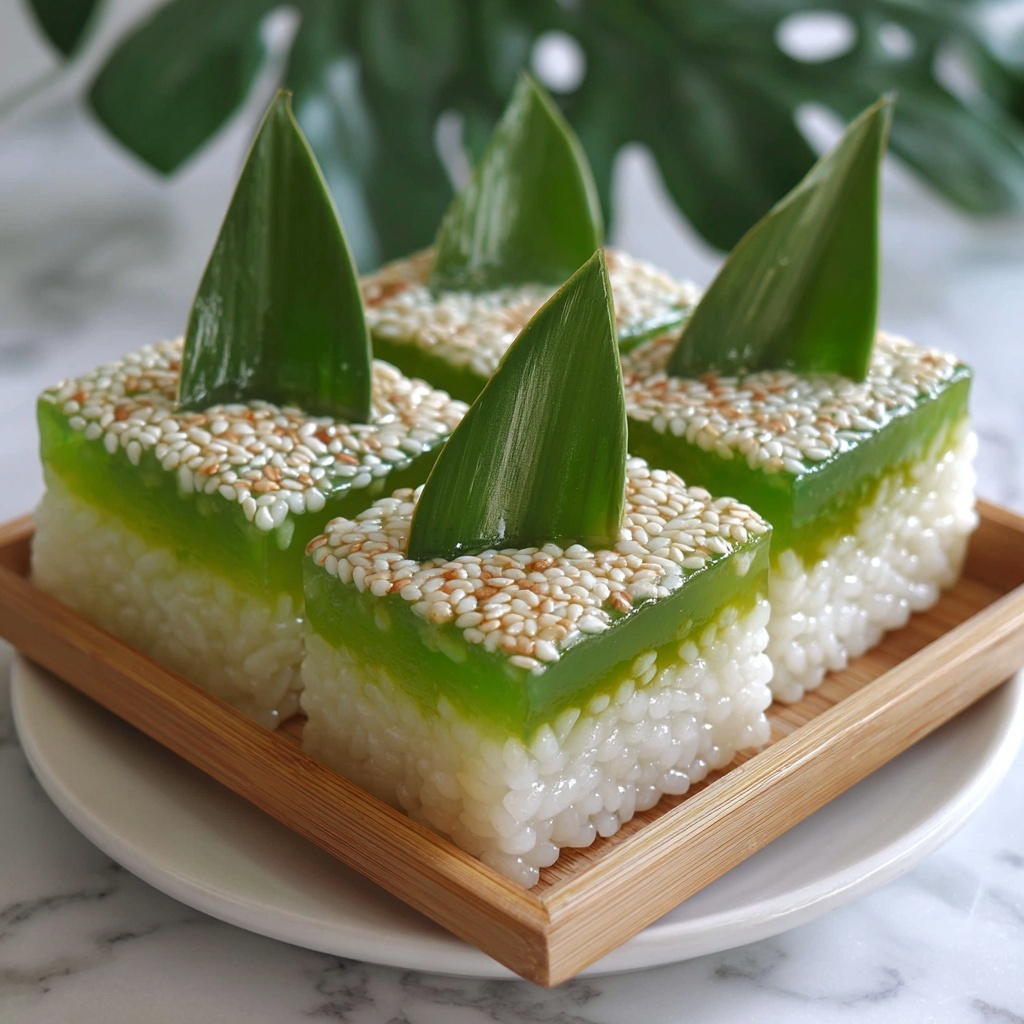 Pandan Sticky Rice Cake Recipe - Recipe Image