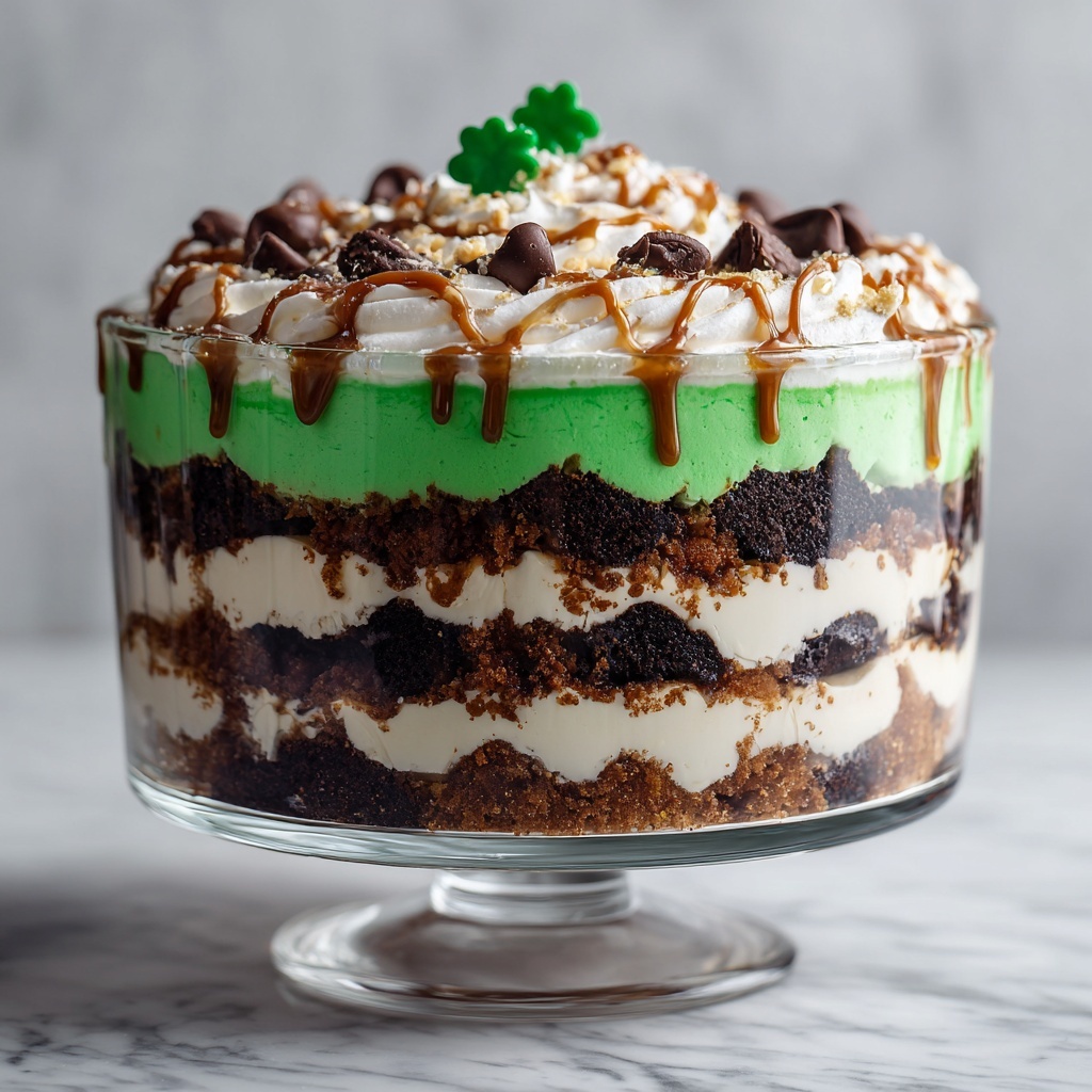 St. Patrick's Day Brownie Trifle Recipe - Recipe Image