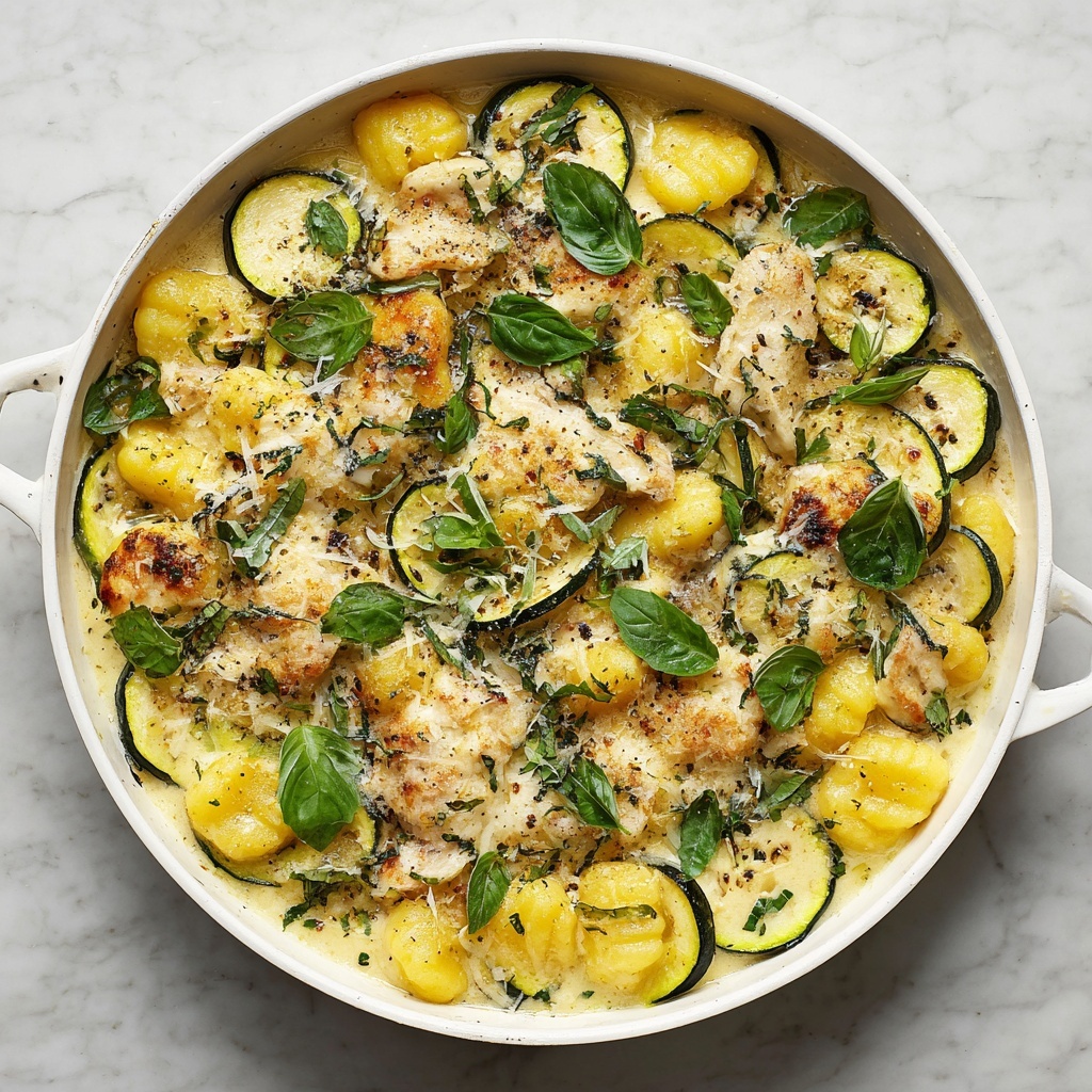 Lemon and Basil Gnocchi with Zucchini, Spinach, and Mozzarella Recipe - Recipe Image