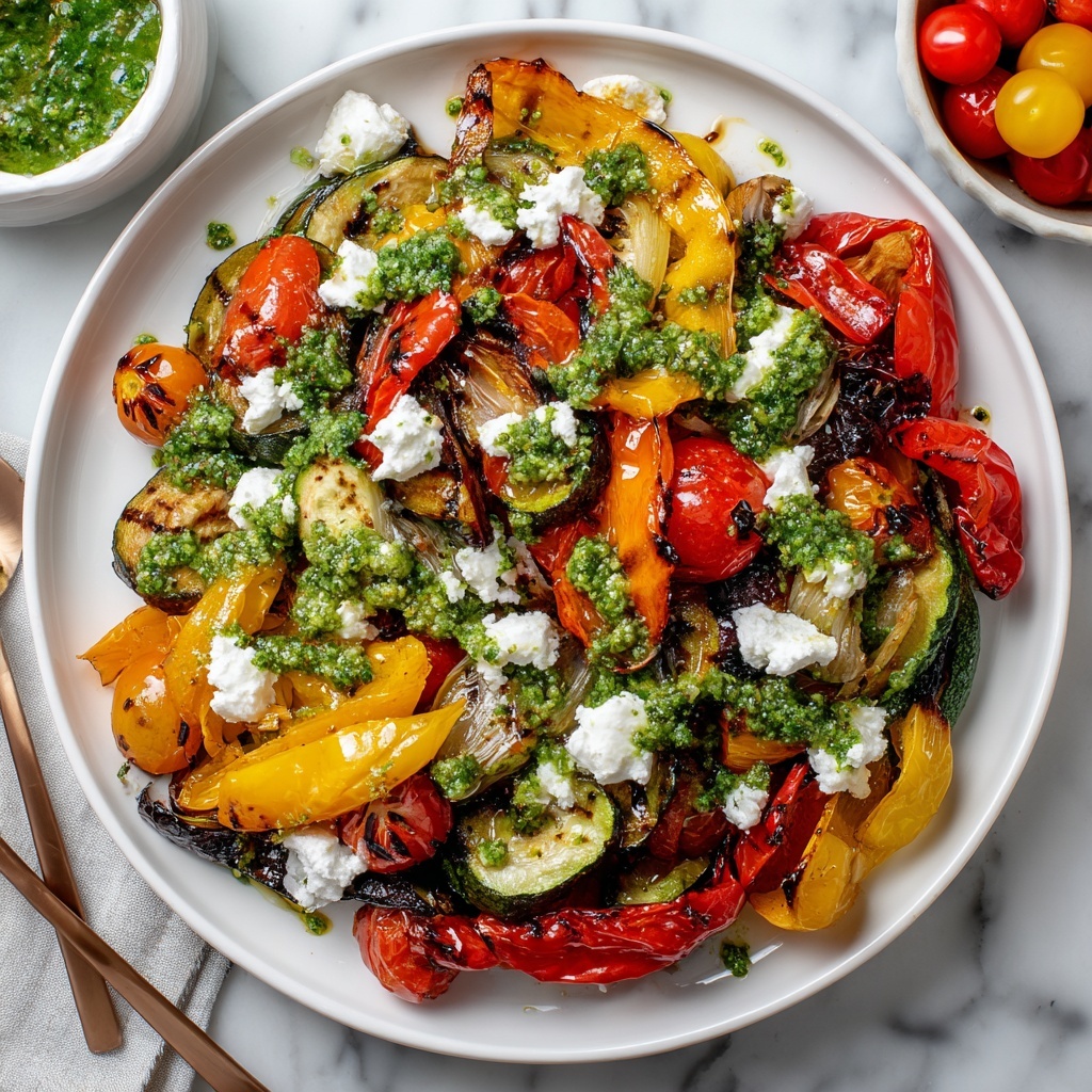 Summer Roasted Vegetable and Farro Salad with Chimichurri Dressing Recipe - Recipe Image