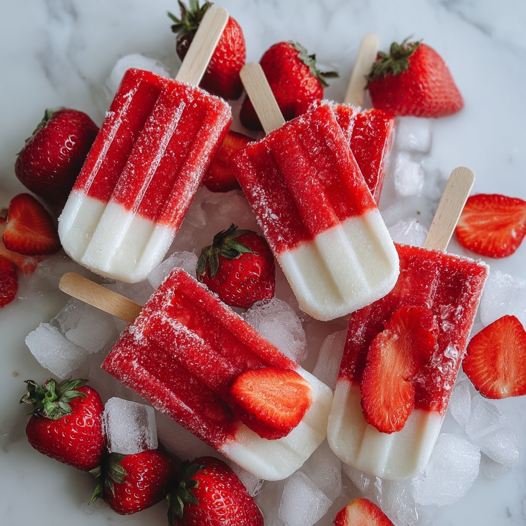 Strawberry Yogurt Popsicles Recipe - Recipe Image