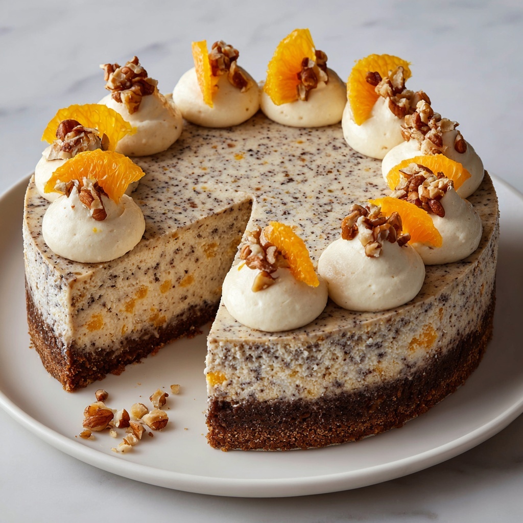 Carrot Cake Cheesecake with Creamy Topping Recipe - Recipe Image