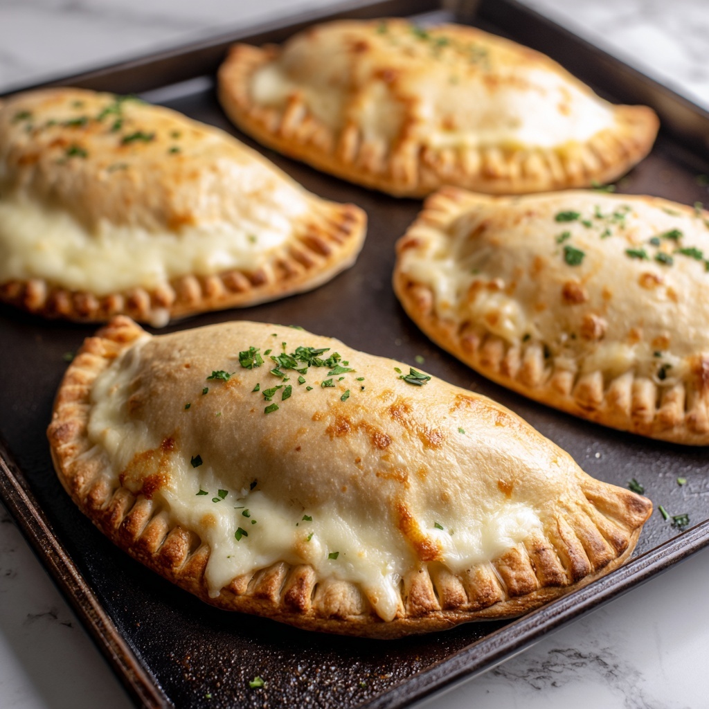 Heavenly Baked Chicken Alfredo Calzones Recipe - Recipe Image